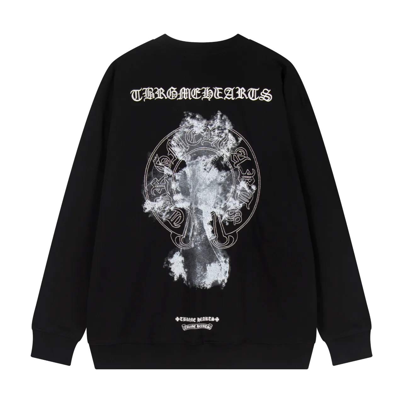 P250 Chrome Hearts Chrome Hearts Cloud Smoke Print Embroidered Sweatshirt Size: S M L XL Color: Black, White